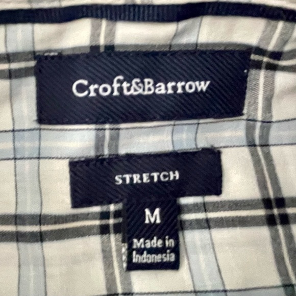 Croft & Barrow Stretch True Comfort Woven Shirt Machine Wash UltraSoft Size Med - Picture 5 of 10